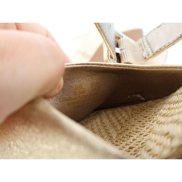 Sam Edelman Womens Vada Espadrille Sandals Ankle Strap Gold Leather Platform 9.5 - Picture 9 of 13